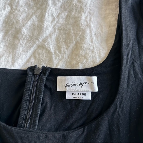 The Line by K Black Long Sleeve Peplum Blouse with Scoop Neck - Picture 2 of 5